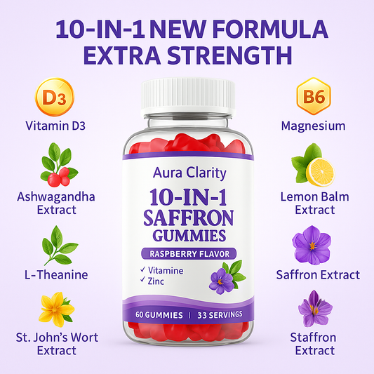 Aura Clarity Integrate 10-in-1 Saffron Gummies